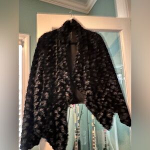 Jack by BB Dakota Black Faux Fur Shawl
